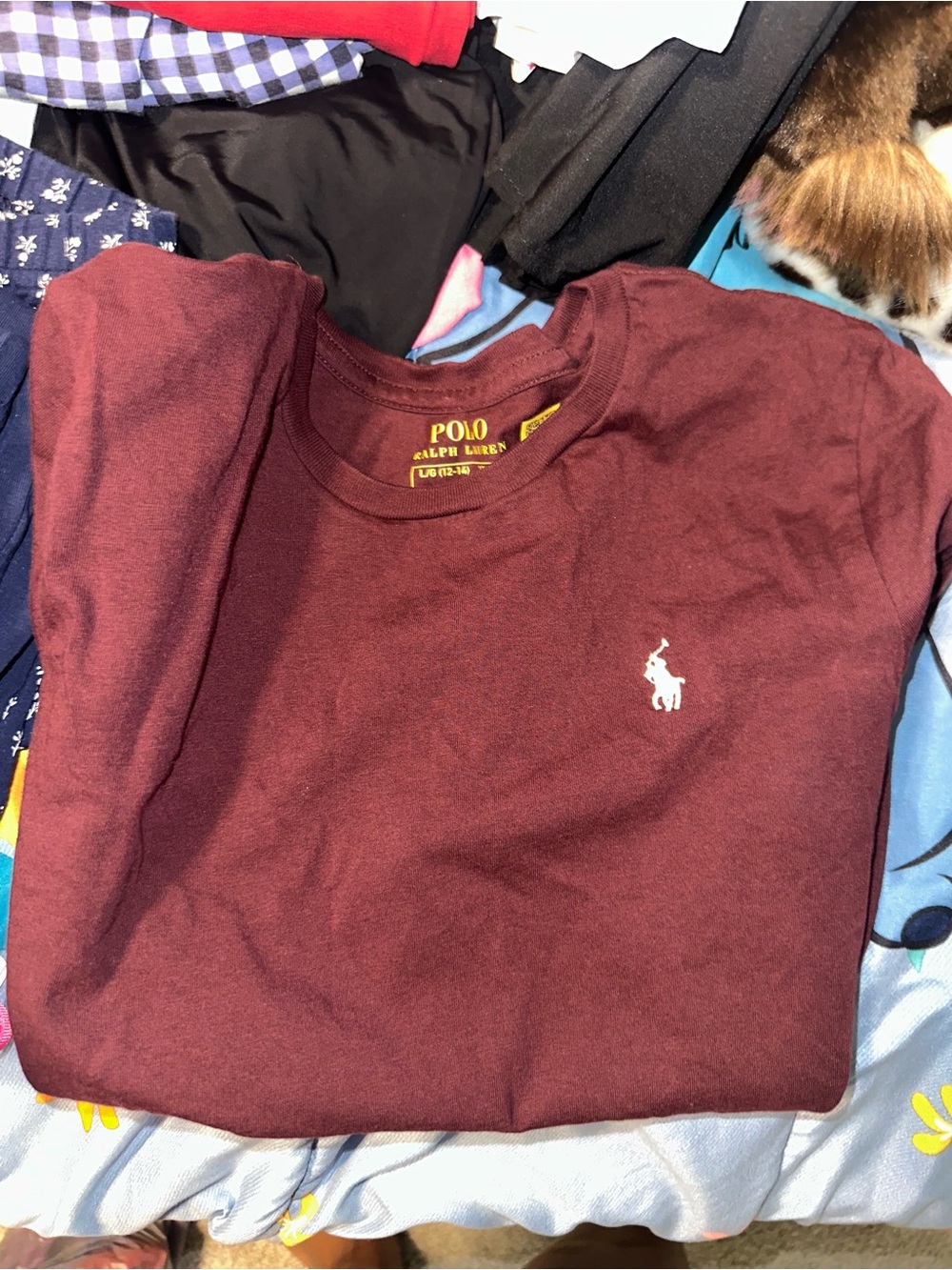 Polo by Ralph Lauren Kids' Maroon Short Sleeve Crew Tee